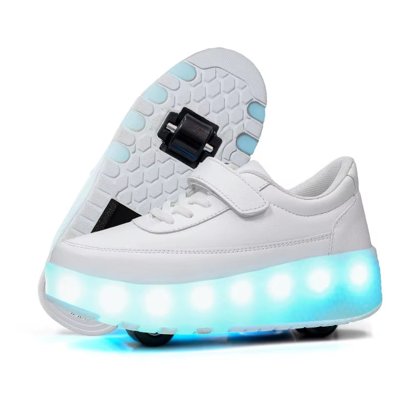 Kids Roller Skates Shoes 2 Wheels Skating Sneaker Flying Shoe Breatheable Boy Girl Child Gift Outdoor Autumn 5 - 15 Years Old